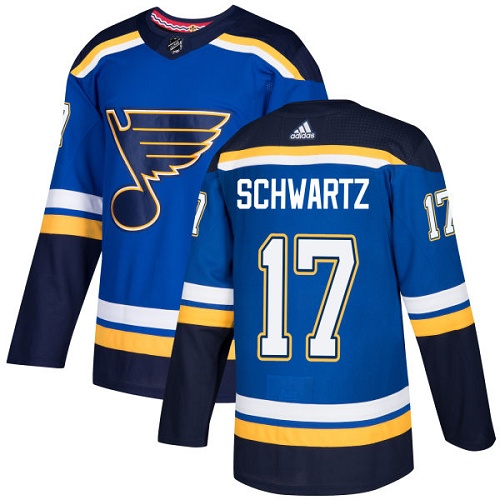 Adidas Men St.Louis Blues 17 Jaden Schwartz Blue Home Authentic Stitched NHL Jersey